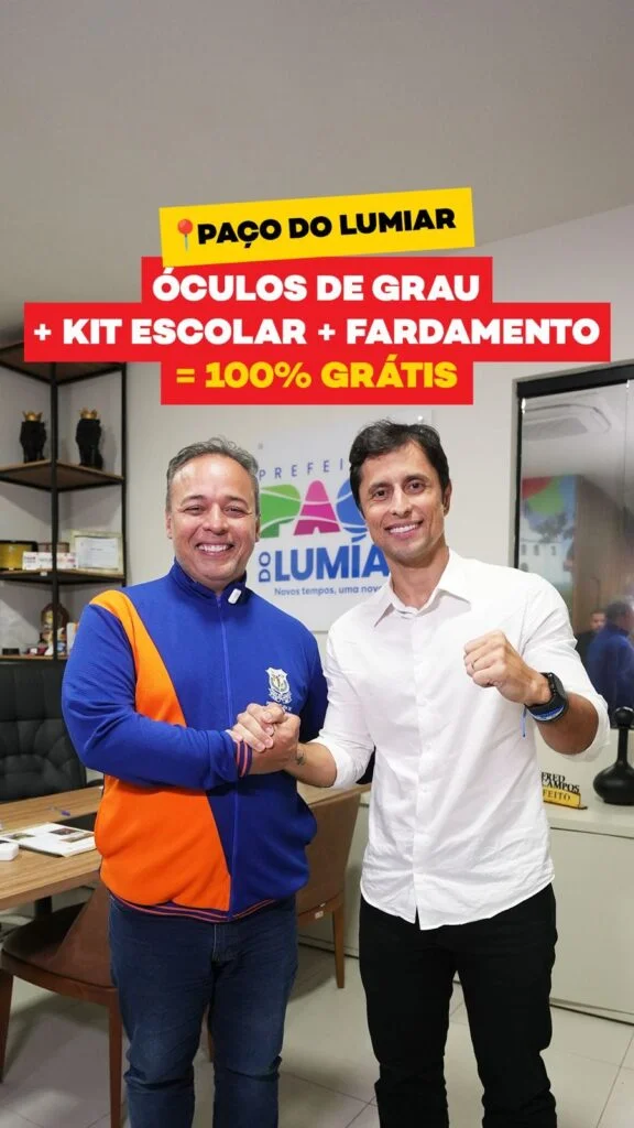 Prefeito Fred Campos continua fazendo história em Paço do Lumiar: alunos da rede municipal vão receber óculos, fardamento e material escolar gratuito